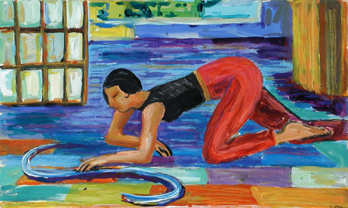 Carolyn Fox Artist Girl In Red Pants